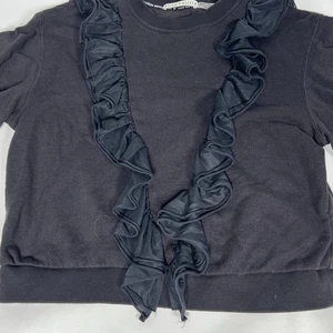 Alice Olivia Pullover Damen Größe Small Schwarz Langarm Rüschen vorne Rundhalsausschnitt - Bild 1 von 14