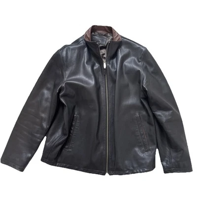 Chaqueta de motociclismo de cuero marrón Golden Bear de colección forro grande para hombre Foto 1 de 4