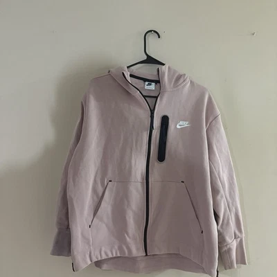 Женская толстовка с капюшоном на молнии Nike светло-розовая флисовая куртка размер L - Изображение 1 из 4