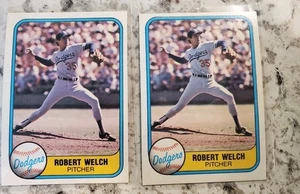 (2) Fleer #120 1981 Robert Welch Dodgers Error Bob en la espalda Error y corregido - Imagen 1 de 3