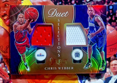 💎 Chris Webber HOF 2020 Panini Select DUAL GAME-WORN PATCH /35 Kings & Bullets - Image 1 of 2