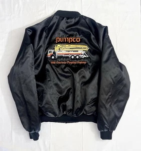 Vintage Trucker Truck Satin Bomberjacke 80er 80er schwarz Satin Pumpco - Bild 1 von 6