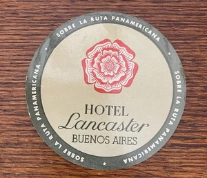LANCASTER HOTEL luggage label BUENOS AIRES Argentina Flower Decal - Picture 1 of 2
