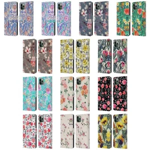 OFFICIAL MICKLYN LE FEUVRE FLORALS LEATHER BOOK CASE FOR APPLE iPHONE PHONES - Picture 1 of 16