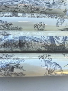 NWT THIBAUT Wallpaper T7303 CHATEAU DU LOIR Black on Cream-4 Rolls - Picture 1 of 6