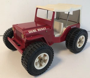 Tonka Jeep Dune Buggy Pressed Steel Car Red w/ White Canopy Top #49190 Metal Vtg - Picture 1 of 12
