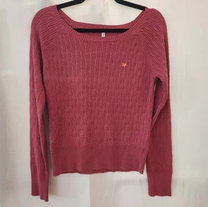 Aeropostale Womens/Junior Girls Cable Knit Sweater Top Size XL Pink Y2K - Picture 1 of 3