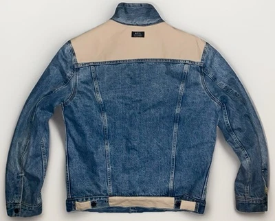 Chaqueta Levi Denim Sherpa Forrada Personalizada con Detalles de Cuero Crema A.P.C Foto 1 de 4