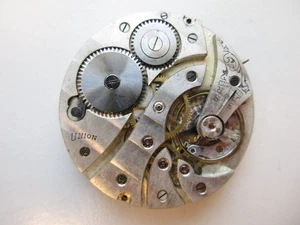 Union Reloj Bolsillo Movimiento Diam. 42,2 mm corona viento (a 12) - funcionando - Imagen 1 de 3