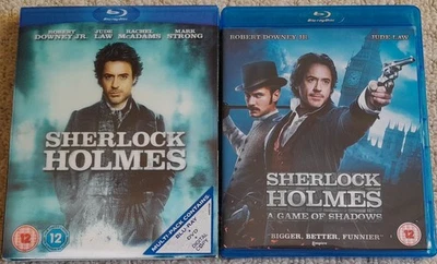 SHERLOCK HOLMES + A GAME OF SHADOWS BLU-RAY 2 MOVIE COLLECTION ROBERT DOWNEY JR  - Image 1 of 2