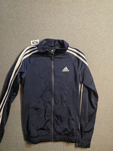 Adidas Trainingsjacke Athleisure Damen XS blau 3 weiß gestreift  - Bild 1 von 6