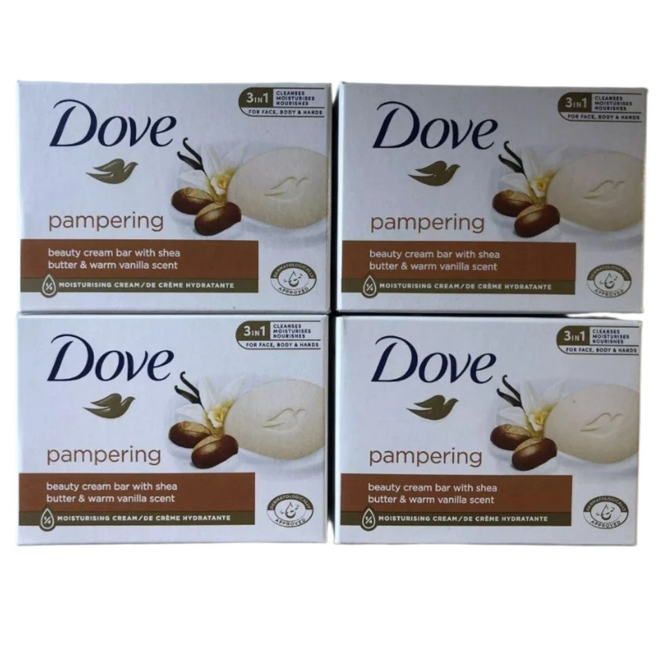 4x DOVE Beauty Cream Bar Shea Butter & Warm Vanilla Scent Soap bar - Image 1 of 1