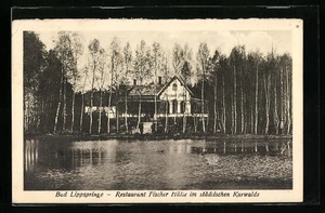 AK Bad Lippspringe, Restaurant Fischer Hütte im städtischen Kurwald 1936 - Picture 1 of 2