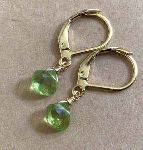 Natural peridot sundance charm handmade earrings artisan jewelry - Picture 1 of 6