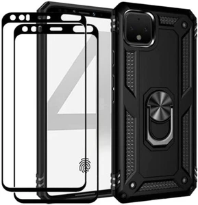  Google Pixel 4 Hülle + 2er Pack Hartglas Displayschutz 360" Drehbar Metall - Bild 1 von 14