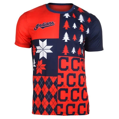 Camiseta FOCO MLB Para Hombre Cleveland Indians Ocupada Bloque Fea Cuello Redondo Foto 1 de 2