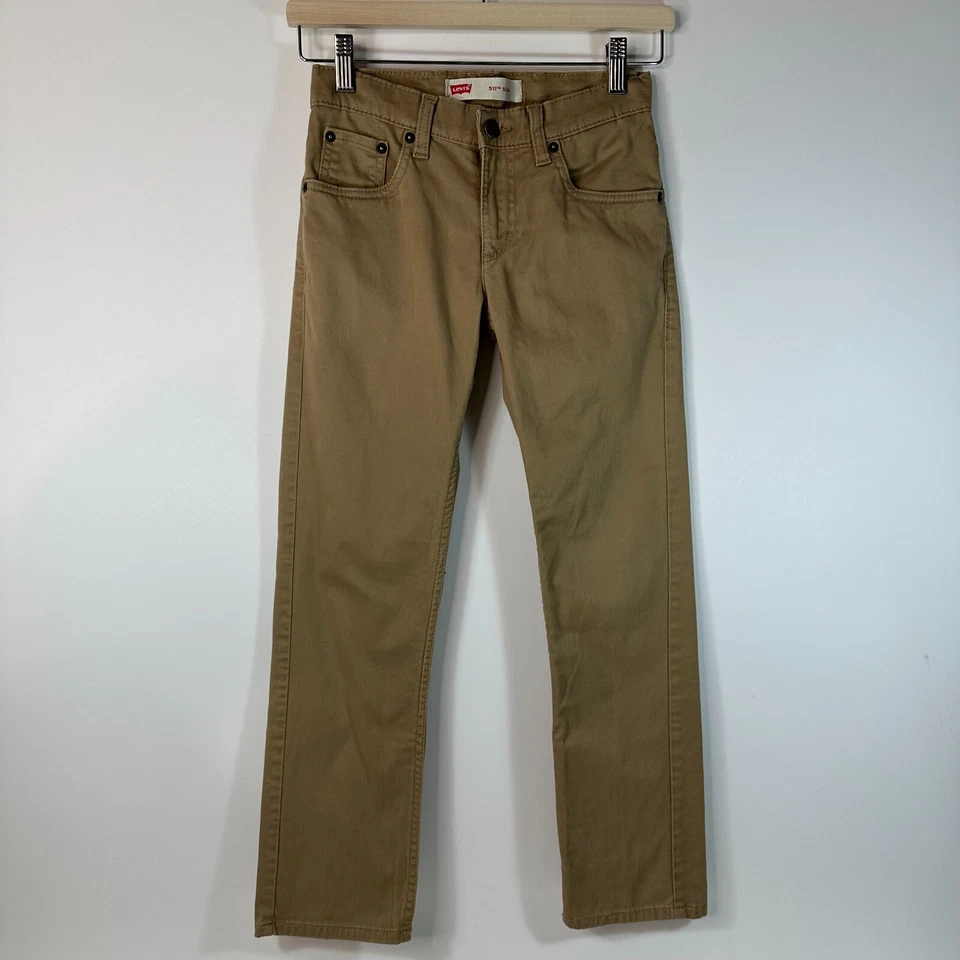 Levis 511 Slim Denim Jeans Tan Khaki Boys 10 Regular 25 x 25 - Image 1 of 4