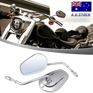 Chrome Motorcycle Side Rearview Mirrors For Harley Sportster Bobber Chopper ST - Picture 1 of 8