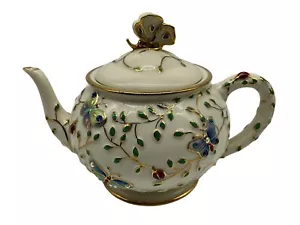 Vintage Lenox Summer Enchantment Teekanne Handarbeit 24k Gold Parvaneh Holloway - Bild 1 von 21