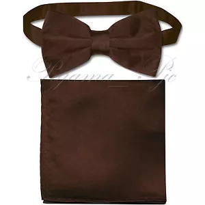 Men's Butterfly Pre-tied Bow tie and Pocket Square Hankie Set Wedding Party Prom - Picture 1 of 32