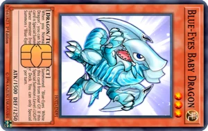 Blue Eyes baby dragon Credit card skin decal sticker small chip holographic - Picture 1 of 2