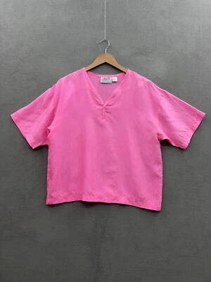 Top vintage de latón ciruela Nordstrom para mujer grande rosa seda años 80 Foto 1 de 4
