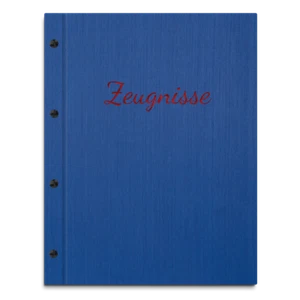 Zeugnismappe im Einband mit Leinenoptik, versch. Farben, mit roter Prägeschrift - Imagen 1 de 21