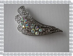 Fantasie Brosche Metall versilbert Strass Doca - Bild 1 von 1