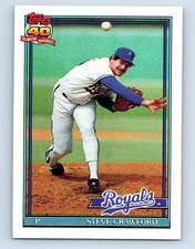 1991 Topps Steve Crawford Kansas City Royals #718