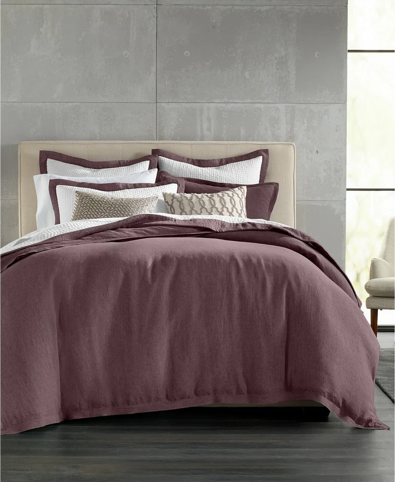 Funda nórdica Hotel Collection 100 % lino 102 hilos - KING - vino Foto 1 de 1