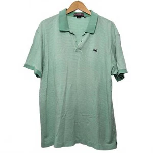 Polo Vineyard Vines Para Hombre Grande Verde Blanco Rayas Ballena - Imagen 1 de 10