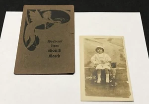 Antique RPPC - Boy at South Beach Staten Island New York Souvenir Postcard - Picture 1 of 9