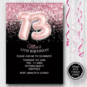 10 Personalised 13th Birthday Party Invitations Invites Teenager ANY AGE - Picture 1 of 3
