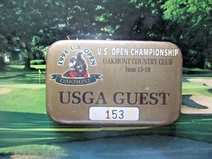 vtg PGA TOUR Golf Badge - 1994 U.S. OPEN - USGA Guest - Oakmont Country Club cc - Picture 1 of 2