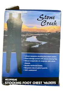 Neoprene Green Stone Creek Suspender Waders Stockingfoot Size MS New - Picture 1 of 11