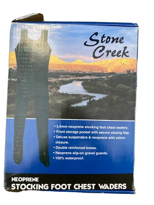 Neoprene Green Stone Creek Suspender  Waders Stockingfoot Size MS New - Image 1 of 4