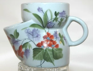 ANTIGUA LANZADERA DE AFEITADO VINTAGE CON DECORACIÓN FLORAL PINTADA A MANO - Imagen 1 de 3