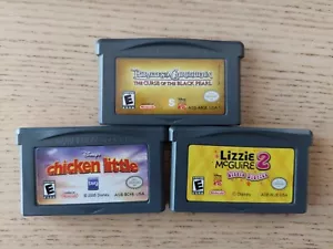 Pirates of the Caribbean Chicken Little Lizzie McGuire 2 Game Lot for GBA Used - Picture 1 of 2