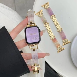 Resin Strap For Apple Watch Ultra 49mm 40mm 42mm 44mm 41mm 45mm Women Luxury - Picture 1 of 6