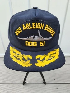 EUC Vintage USS Arleigh Burke DDG 51 Scrambled Eggs Snap Back Cap Blue USA - Picture 1 of 8