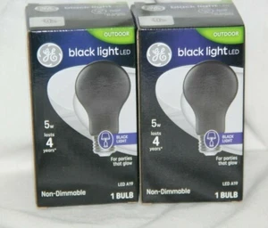 (2) GE- Black Light LED 5 Watt LED A 19 - Picture 1 of 4