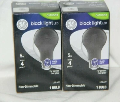 (2) GE-  Black Light LED 5 Watt LED A 19 - Image 1 of 4