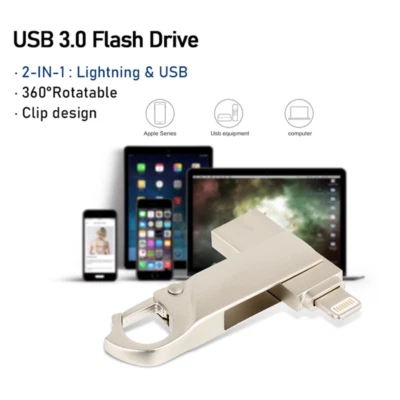 1TB USB3.0 Flash Drive 512/256/32GB Metal Memory Stick High Speed For iPhone PC - Image 1 of 4