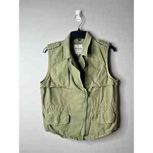 Madewell Army Green Zip Cargo Utility Vest - Small