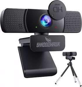 Webcam mit Mikrofon und Stativ, USB Full HD 1080p 30fps Webkamera für PC, Laptop - Bild 1 von 8