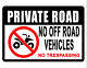 PRIVATE ROAD NO ATV SIGN DURABLE ALUMINUM NO RUST FULL COLOR Sign NO TRESS  #502