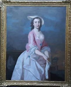 THOMAS HUDSON att BRITISCHES 18. JAHRHUNDERT ALTER MEISTER WEIBLICHES PORTRÄT ÖLGEMÄLDE - Bild 1 von 15