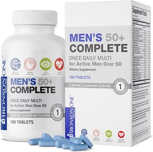 Bronson ONE Daily Mens 50+ Complete Multivitamin Multimineral, Tablets - Picture 1 of 14