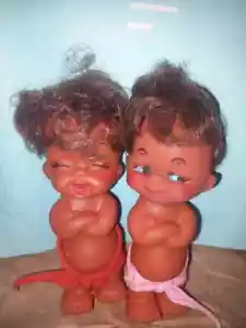 Vintage Rubber Doll Hula hawaiian emotion Sun Bunny Moody Cuties Retro 70's - Picture 1 of 1