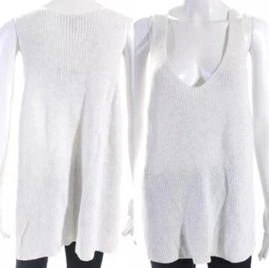 NWT $158 Eileen Fisher Chalk-White Shell 1X Splits, Peruvian Organic Cotton Rib - Picture 1 of 6